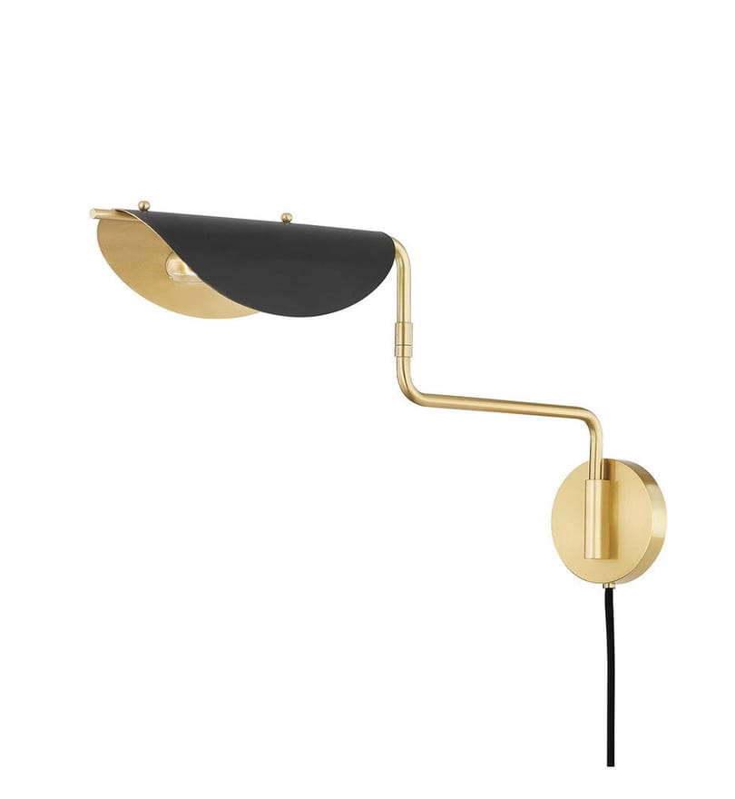 Hudson Valley - 5213-AGB/SBK - Suffield 12" Plug-in Sconce by Hudson Valley