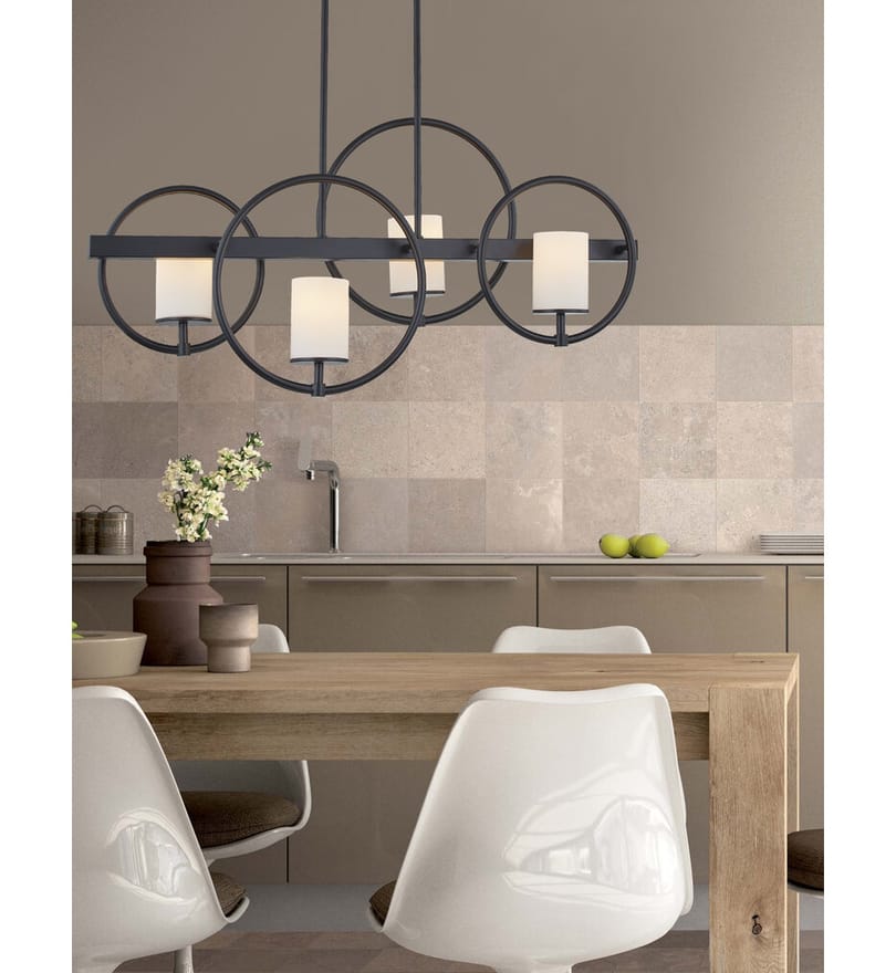 Justice Design Group - FSN-4370-OPAL-MBLK - Cirque 40" Chandelier by Justice Design Group - Image 2