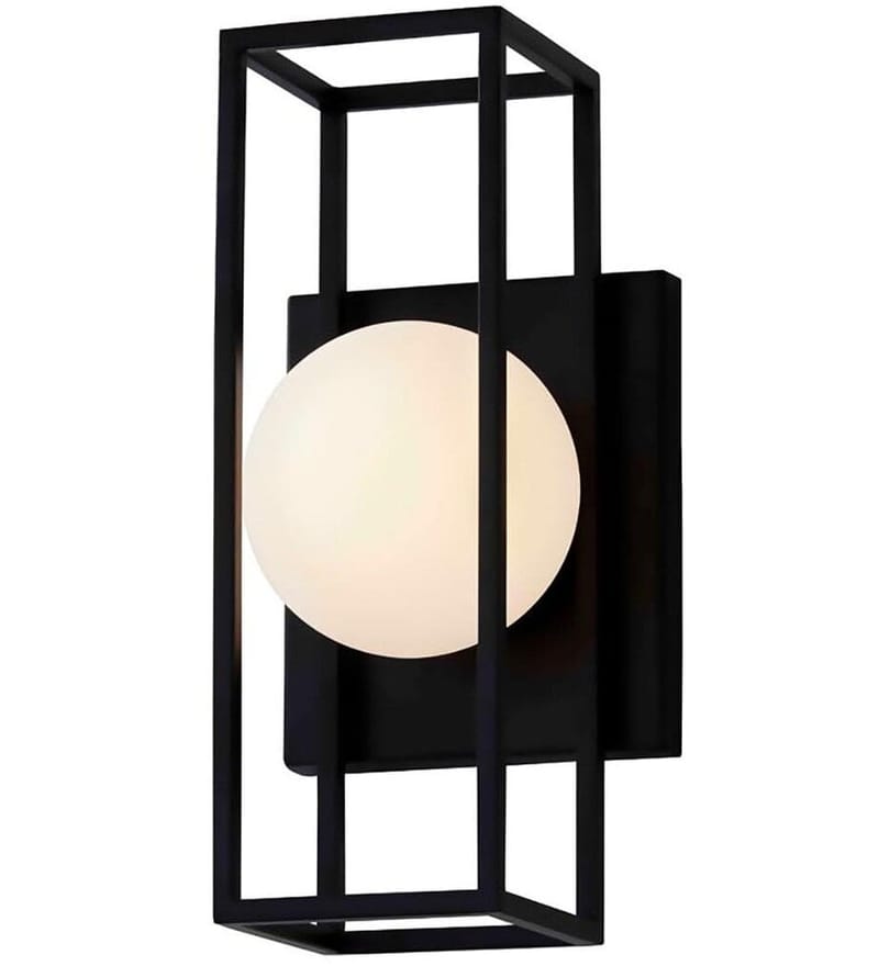 Justice Design Group - FSN-7182W-OPAL-MBLK - Float 12" Outdoor Wall Sconce by Justice Design Group
