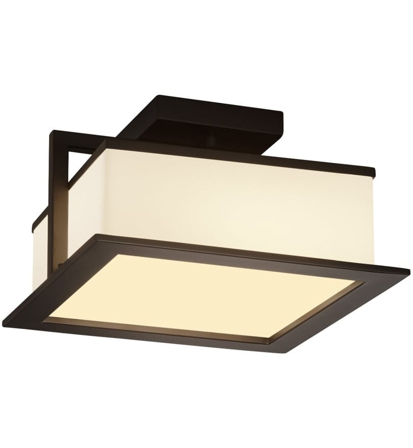 Justice Design Group - FSN-7517W-OPAL-DBRZ - Laguna 12" Outdoor Flush Mount by Justice Design Group