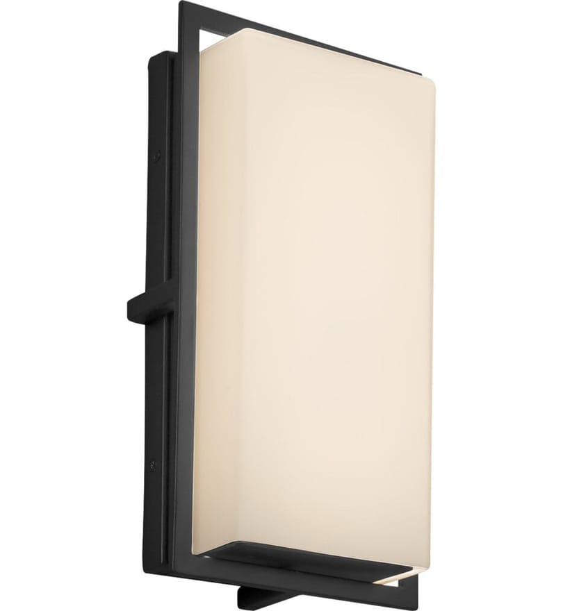 Justice Design Group - FSN-7562W-OPAL-MBLK - Avalon 12" Outdoor Wall Sconce by Justice Design Group