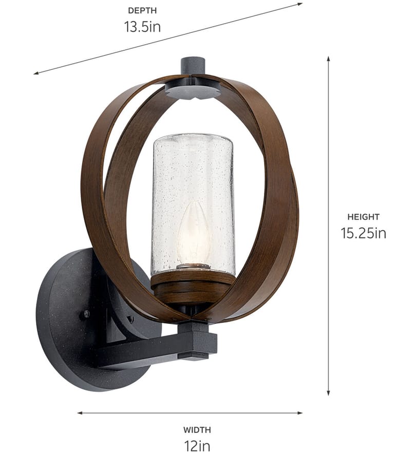 Kichler - Grand Bank 15.25" Outdoor Wall Sconce by Kichler - Image 3