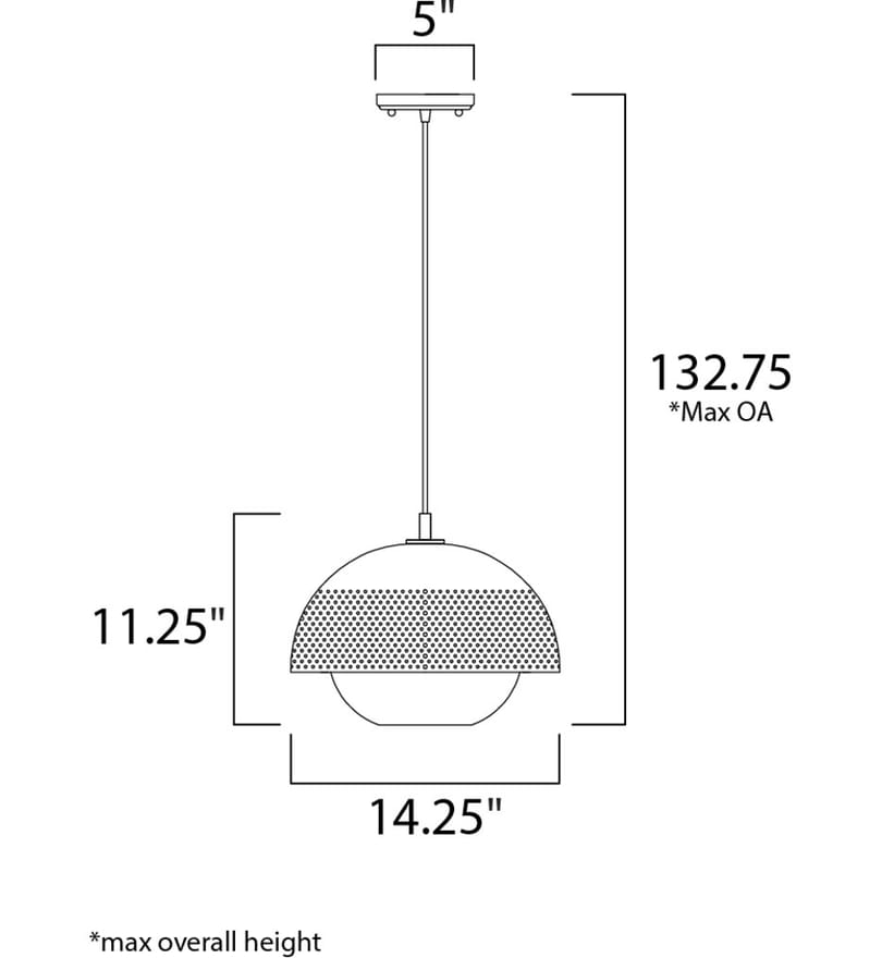 Maxim Lighting - 10082WTBKSBR - Perf 14.25" Pendant by Maxim Lighting - Image 8
