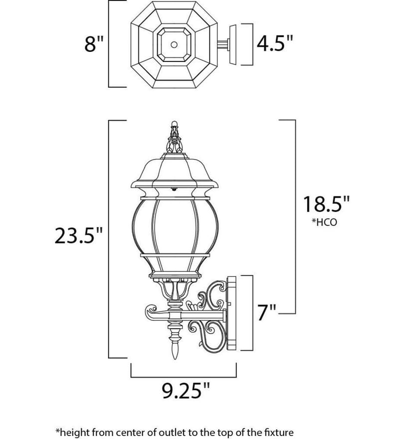 Maxim Lighting - 1033BK - Crown Hill 23.5" Outdoor Wall Sconce by Maxim Lighting - Image 2