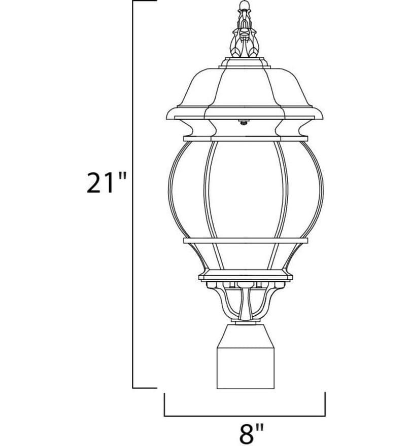 Maxim Lighting - 1035BK - Crown Hill 21" 3 Light Outdoor Post Light by Maxim Lighting - Image 2