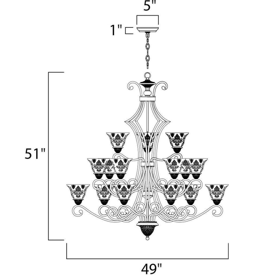 Maxim Lighting - 11239SAOI - Symphony 49" Chandelier by Maxim Lighting - Image 5