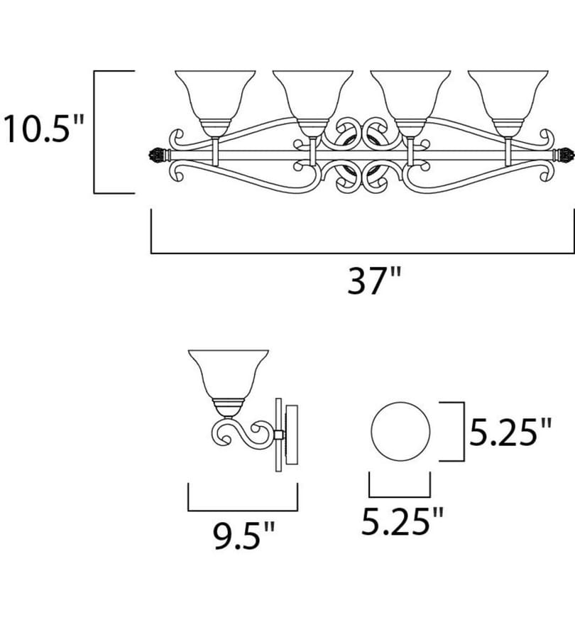 Maxim Lighting - 12214FIOI - Manor 37" Bath Vanity Light by Maxim Lighting - Image 2