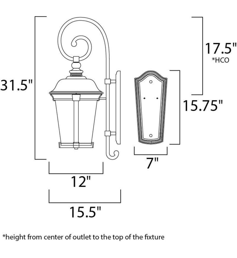 Maxim Lighting - 3025CDBZ - Dover 31.5" Outdoor Wall Sconce by Maxim Lighting - Image 2
