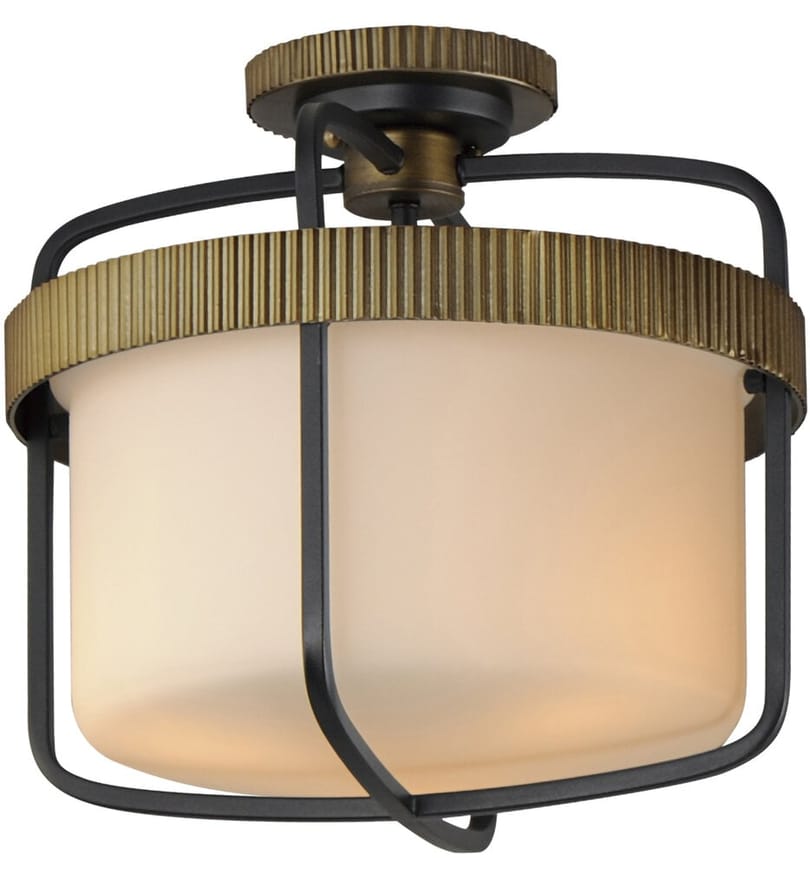 Maxim Lighting - 32650SWBKAB - Ruffles 13.75" Semi-Flush by Maxim Lighting
