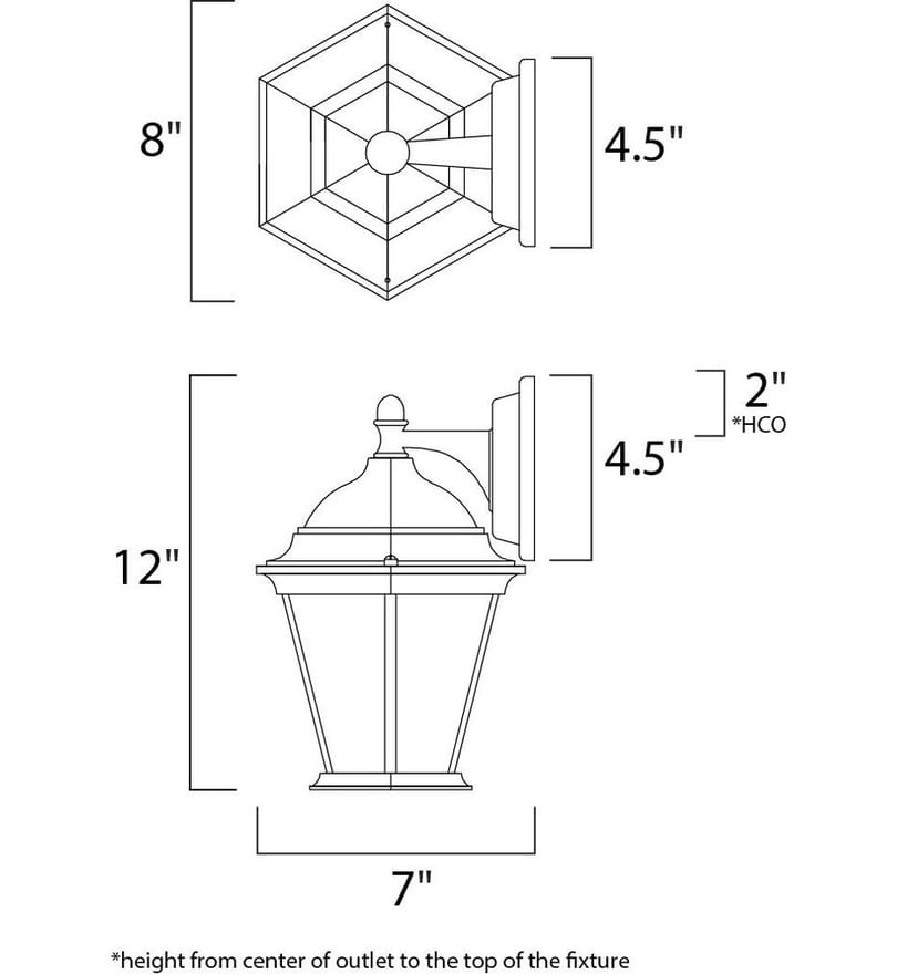Maxim Lighting - 56024FTBK - Side Door 12" Outdoor Wall Sconce by Maxim Lighting - Image 2