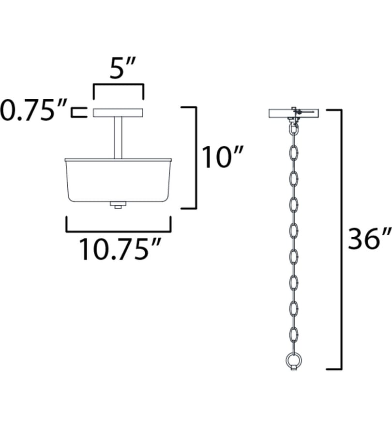Maxim Lighting - Fuller 10.75-Inch Convertible Semi-Flush Mount by Maxim Lighting - Image 3