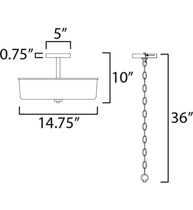 Maxim Lighting - Fuller 14.75-Inch Convertible Semi-Flush Mount by Maxim Lighting - Image 3