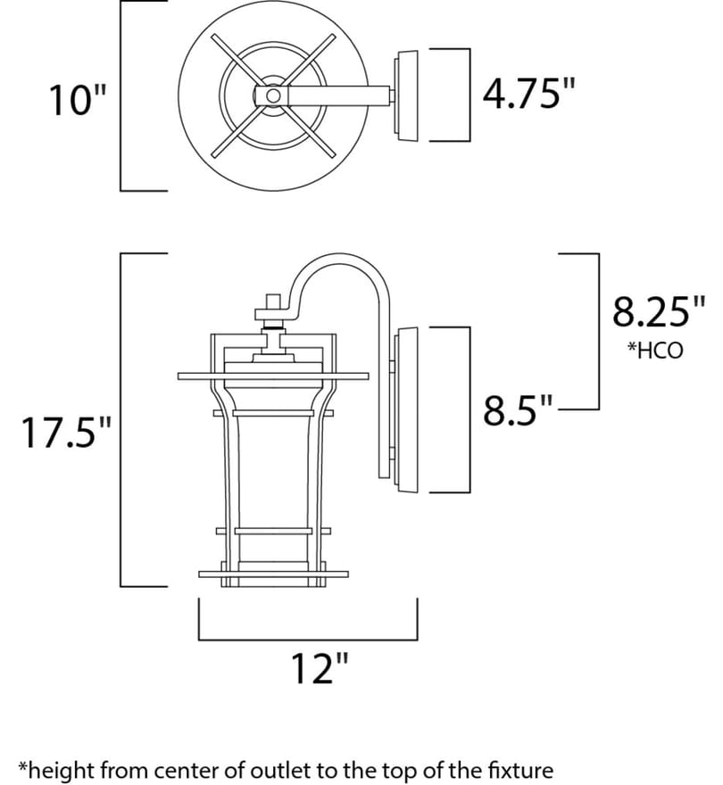 Maxim Lighting - 65785WGBO - Oakville 17.5" Outdoor Wall Sconce by Maxim Lighting - Image 2