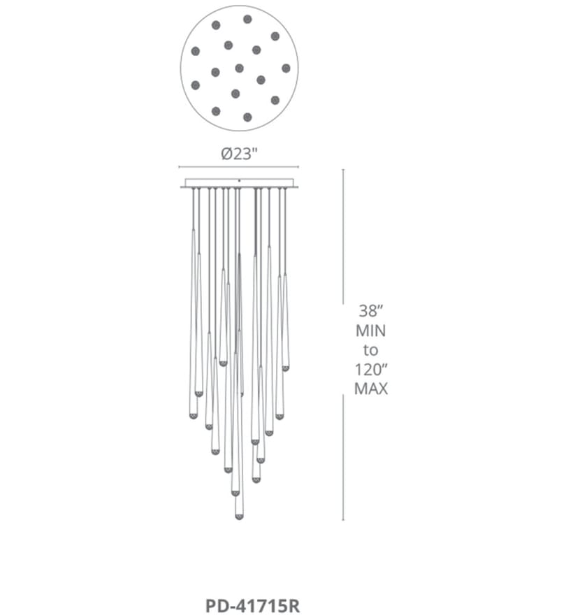 Modern Forms - Cascade 23" Chandelier by Modern Forms - Image 2