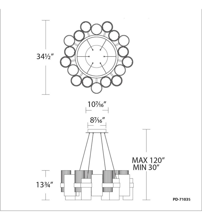 Modern Forms - PD-71035-AB - Harmony 34.5" Chandelier by Modern Forms - Image 2