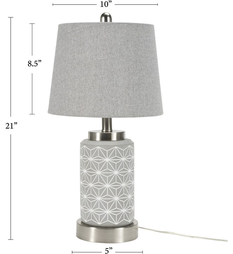Nourison - 848783007393 - Patterned Concrete 21" Table Lamp by Nourison - Image 3