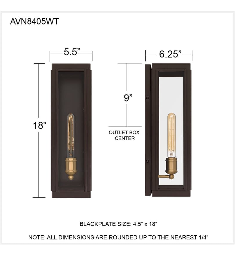 Quoizel - AVN8405WT - Avon 18" Outdoor Wall Sconce by Quoizel - Image 4