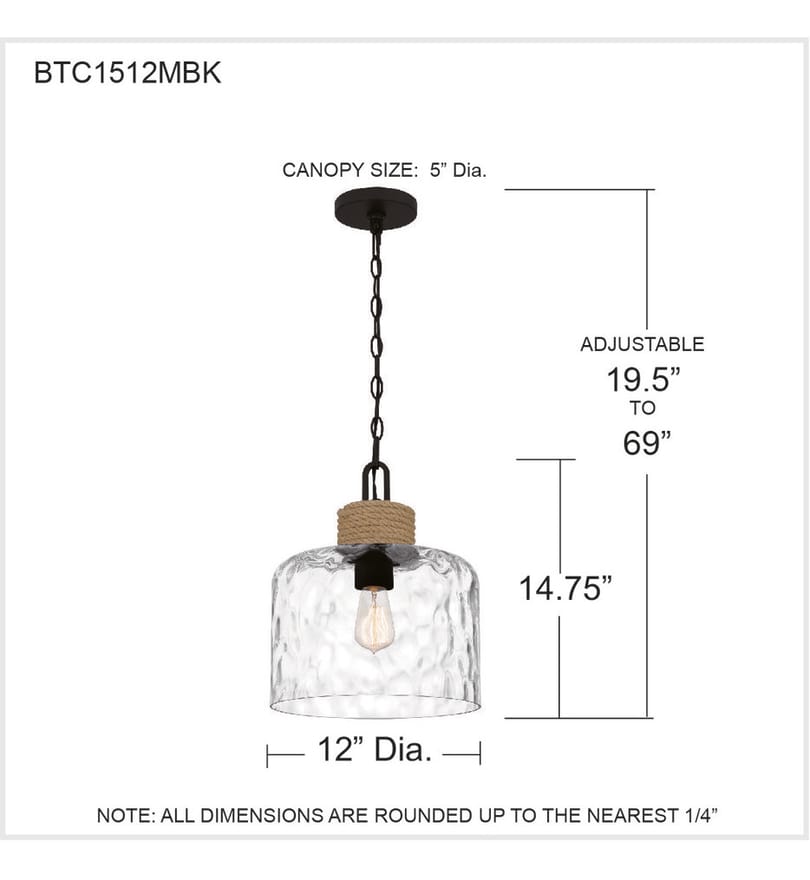 Quoizel - BTC1512MBK - Baltic 12" Pendant by Quoizel - Image 2