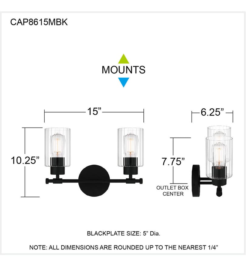Quoizel - CAP8615MBK - Caputo 15" Bath Vanity Light by Quoizel - Image 4