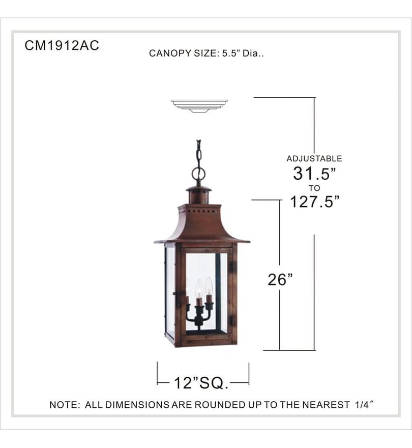 Quoizel - CM1912AC - Chalmers 12" Outdoor Pendant by Quoizel - Image 4