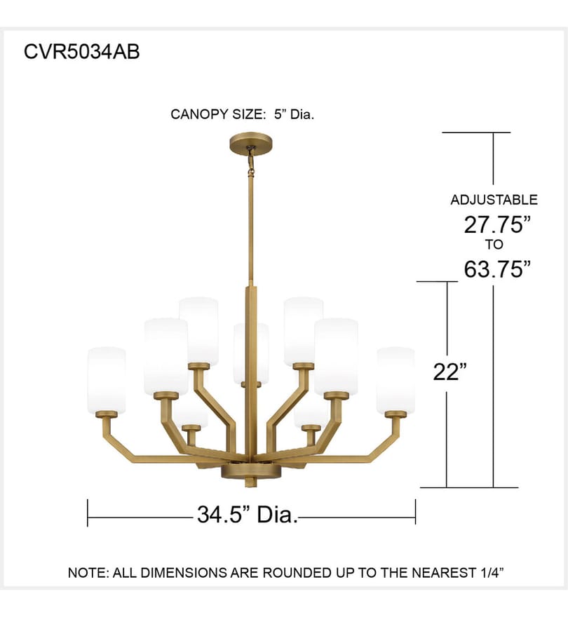 Quoizel - CVR5034AB - Cavalier 34.5" Chandelier by Quoizel - Image 4