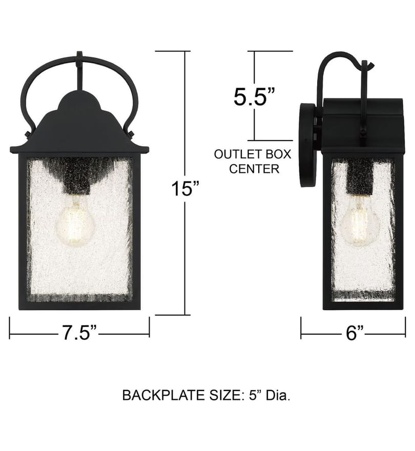 Quoizel - DAM8307MBK - Damian 15-inch Outdoor Wall Sconce by Quoizel - Image 6