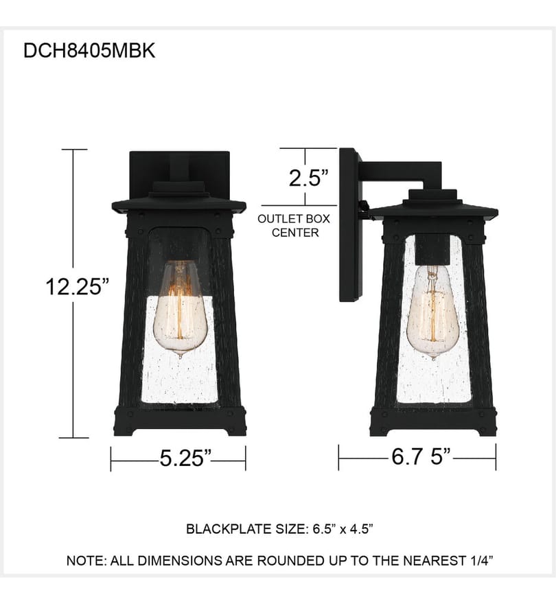 Quoizel - DCH8405MBK - Drescher 12.5" Outdoor Wall Sconce by Quoizel - Image 4