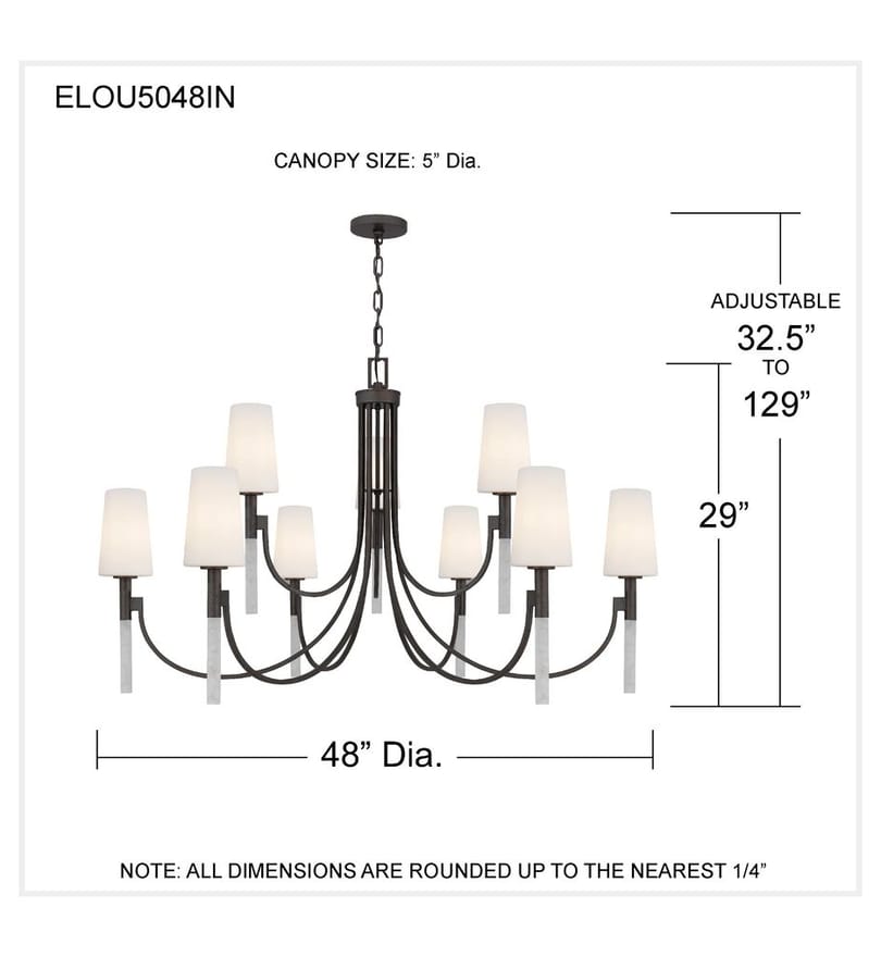 Quoizel - ELOU5048IN - Eloura 48-inch Chandelier by Quoizel - Image 4