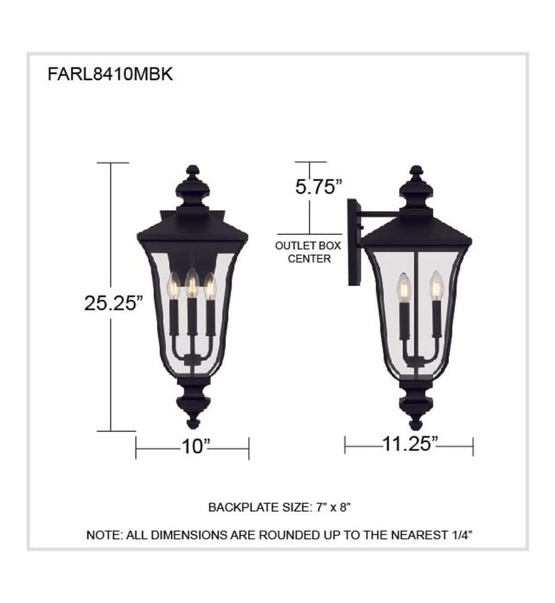 Quoizel - FARL8410MBK - Farley 25.25-inch Outdoor Wall Sconce by Quoizel - Image 5