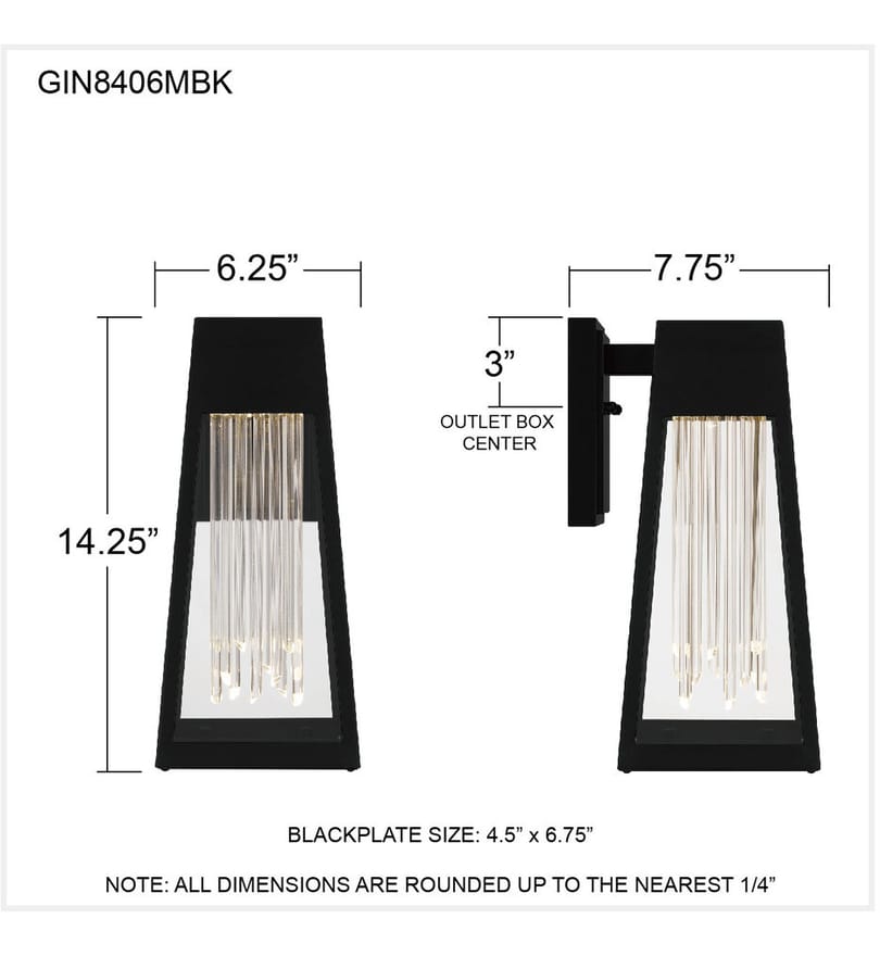 Quoizel - GIN8406MBK - Guinn 14.25" Outdoor Wall Sconce by Quoizel - Image 4