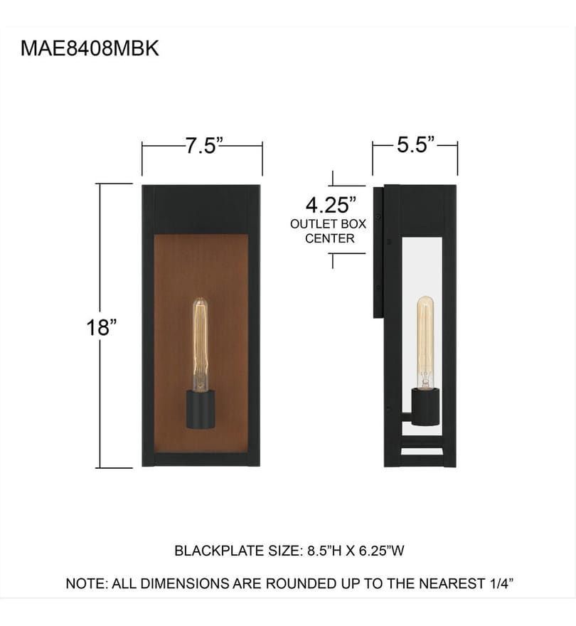 Quoizel - MAE8408MBK - Maren 18" Outdoor Lantern by Quoizel - Image 7