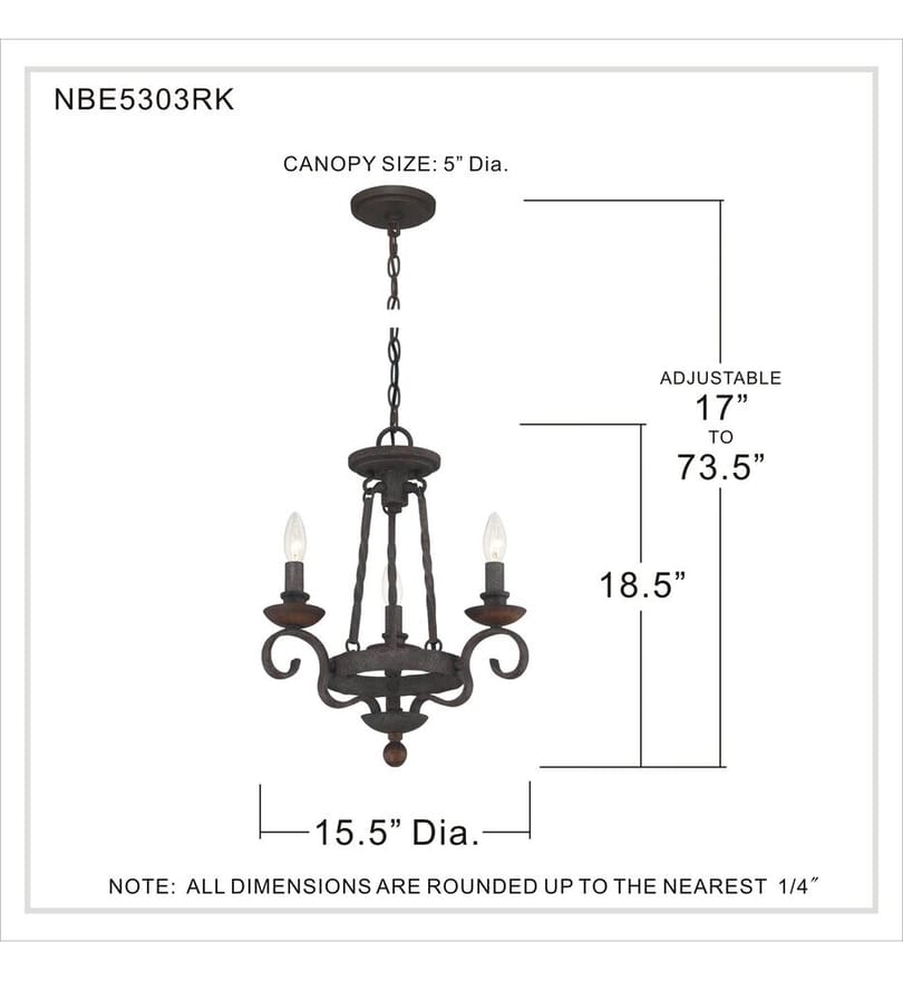 Quoizel - NBE5303RK - Noble 15" Chandelier by Quoizel - Image 2