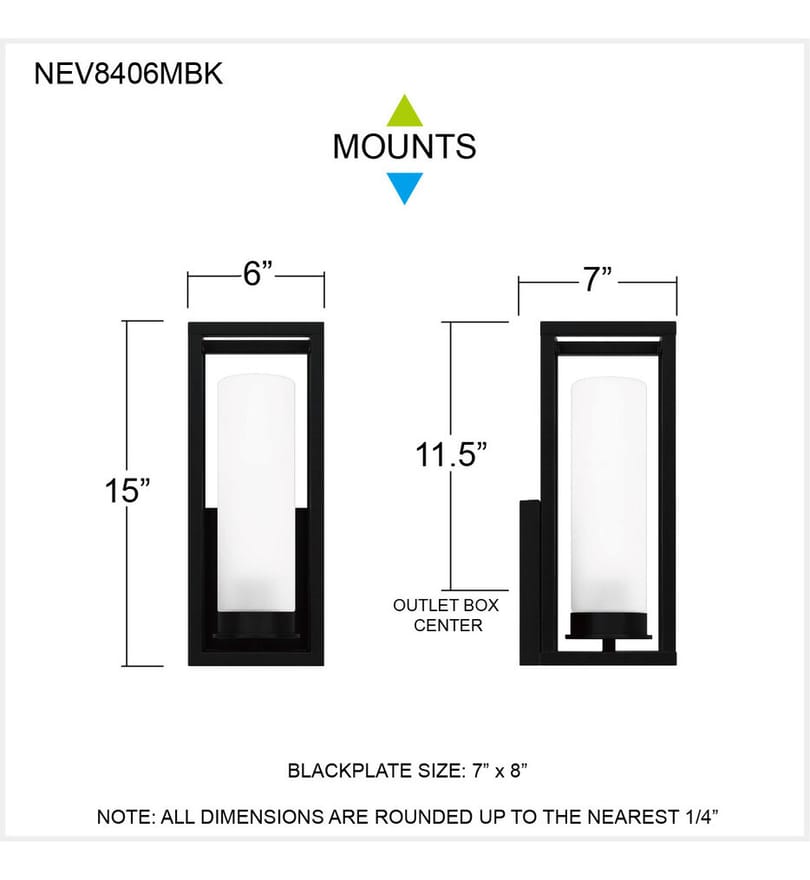 Quoizel - NEV8406MBK - Neville 15" Outdoor Wall Sconce by Quoizel - Image 3