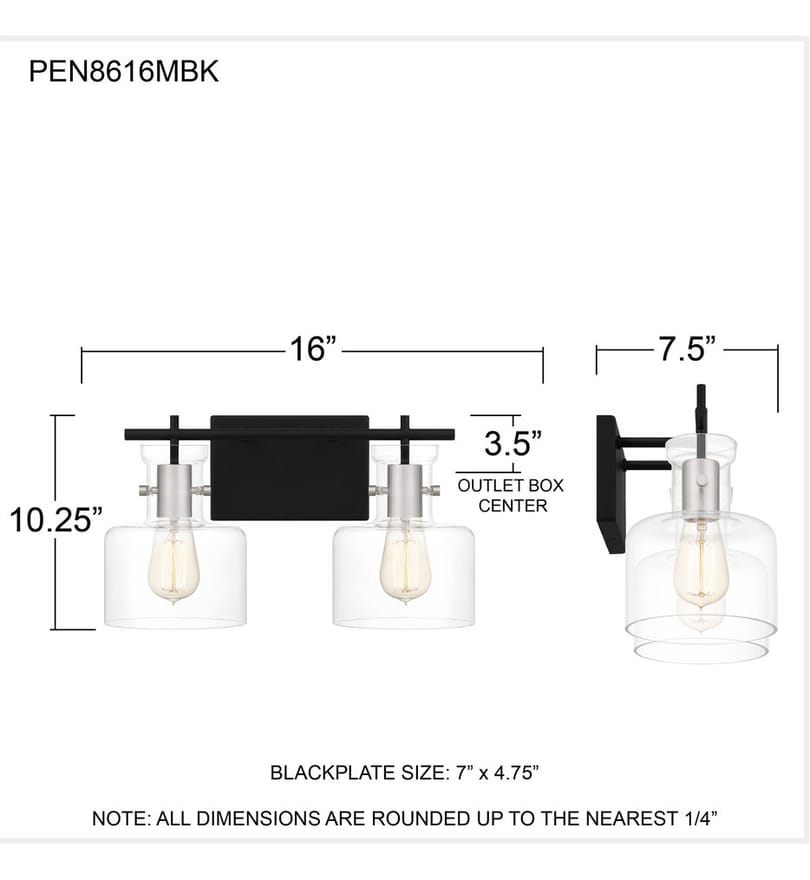 Quoizel - PEN8616MBK - Pensbury 16" Bath Vanity Light by Quoizel - Image 3