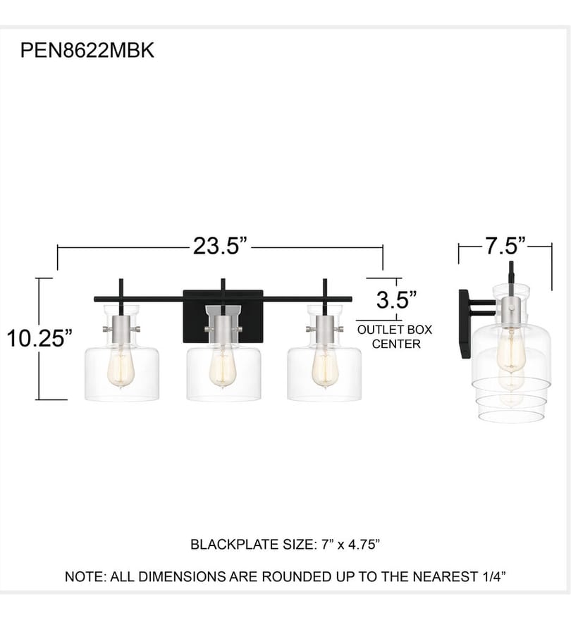 Quoizel - PEN8622MBK - Pensbury 23.5" Bath Vanity Light by Quoizel - Image 3