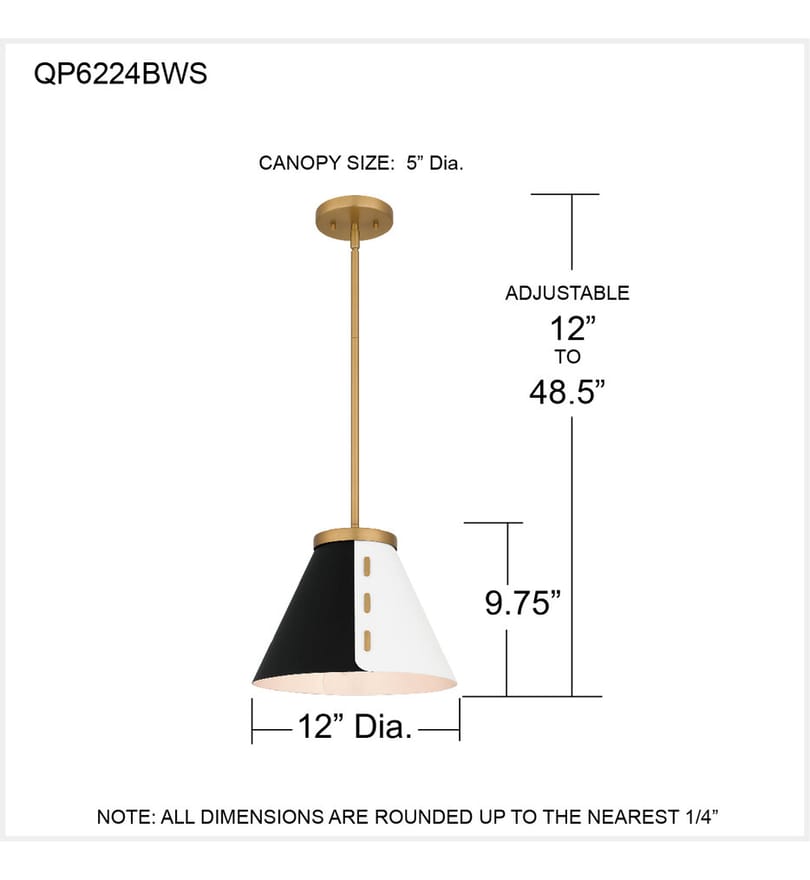 Quoizel - QP6224BWS - Trette 12" Pendant by Quoizel - Image 4