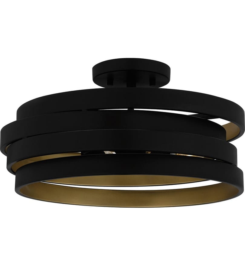 Quoizel - QSF6223MBK - Berner 16" Semi-Flush Mount by Quoizel