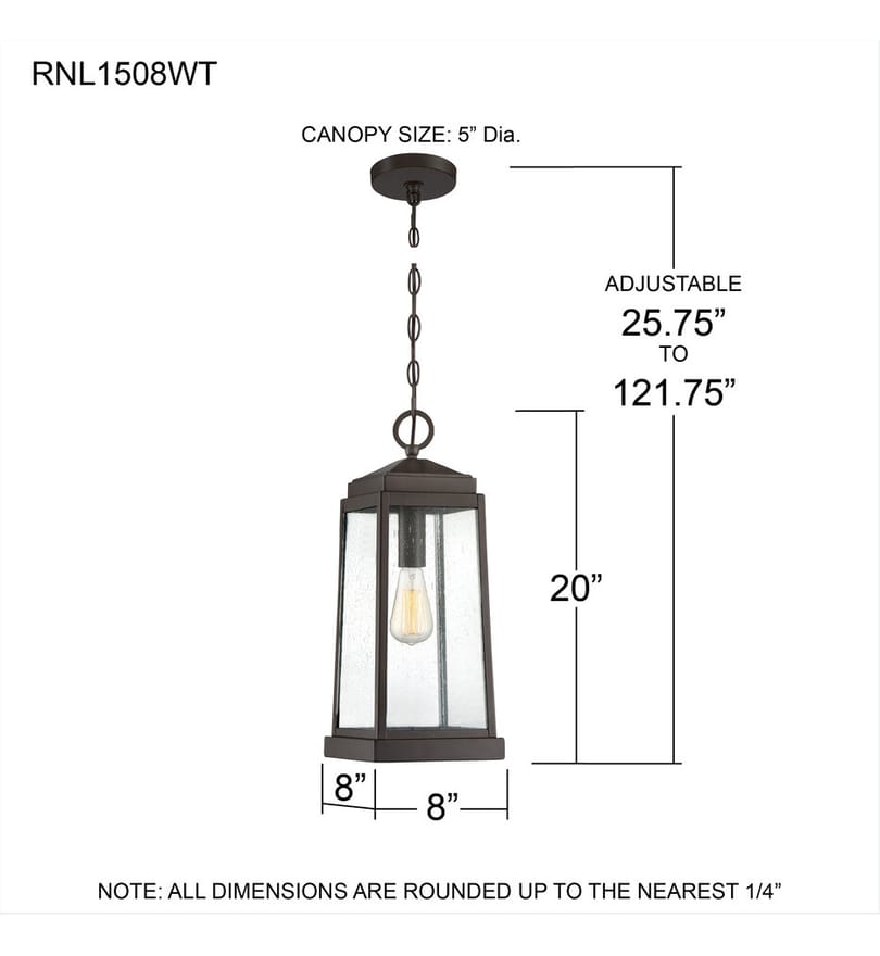 Quoizel - RNL1508WT - Ravenel 8" Outdoor Pendant by Quoizel - Image 3