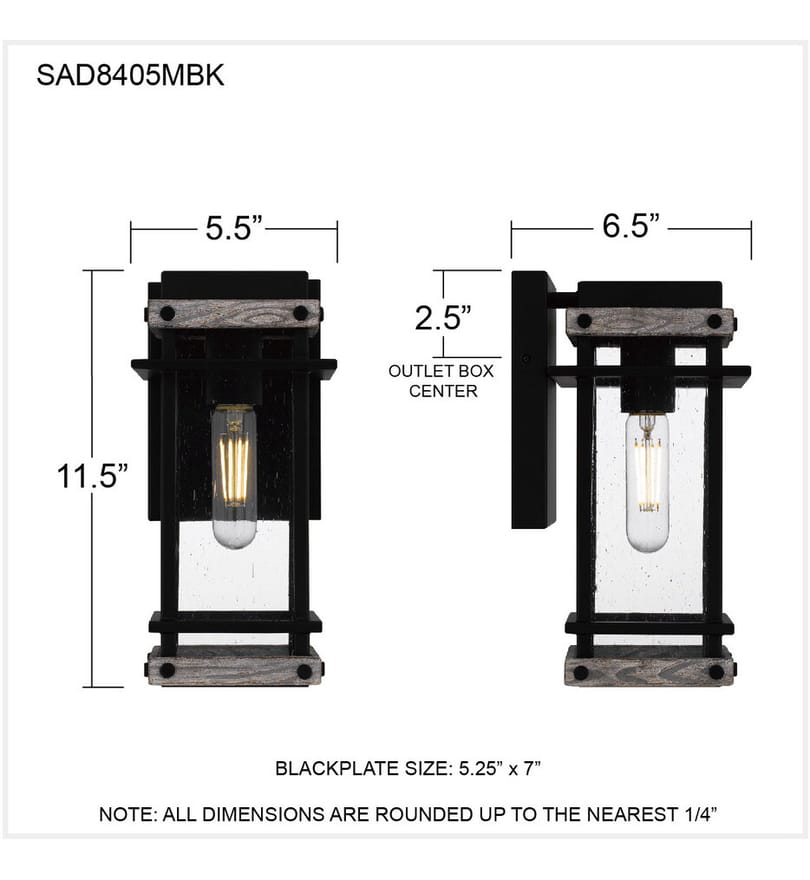 Quoizel - SAD8405MBK - Strader 11.5" Outdoor Wall Sconce by Quoizel - Image 4