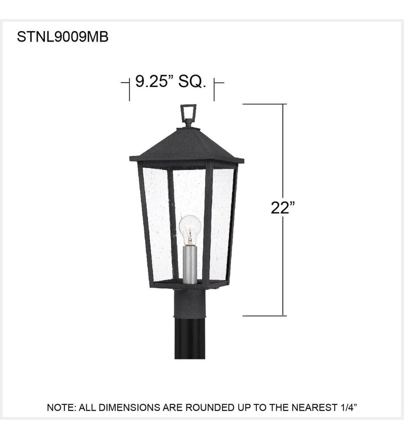 Quoizel - STNL9009MB - Stoneleigh 22" Outdoor Post Mount by Quoizel - Image 3