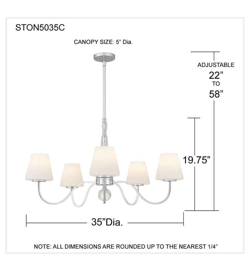 Quoizel - STON5035C - Stone 35-inch Chandelier by Quoizel - Image 6