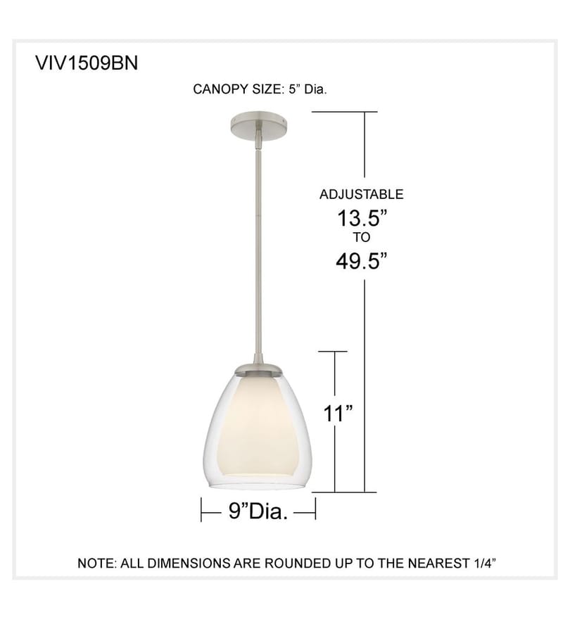 Quoizel - VIV1509BN - Vivienne 9-inch Mini-Pendant by Quoizel - Image 6