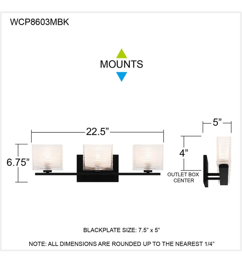 Quoizel - WCP8603MBK - Westcap 22.5" Bath Vanity Light by Quoizel - Image 4