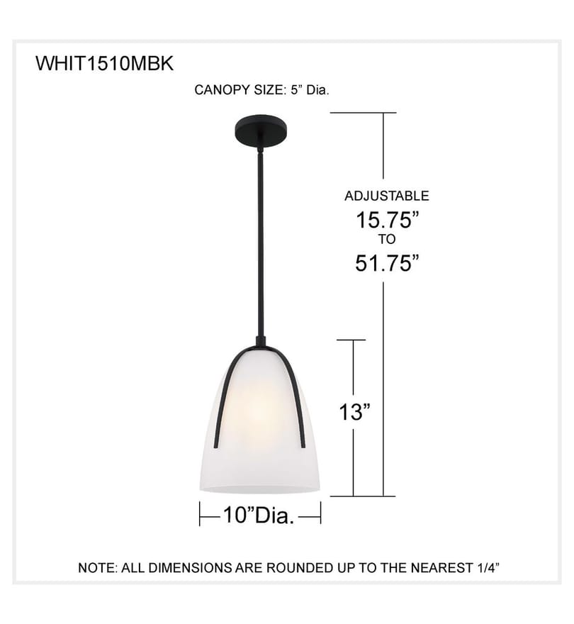 Quoizel - WHIT1510MBK - Whitmore 10-inch Mini-Pendant by Quoizel - Image 6