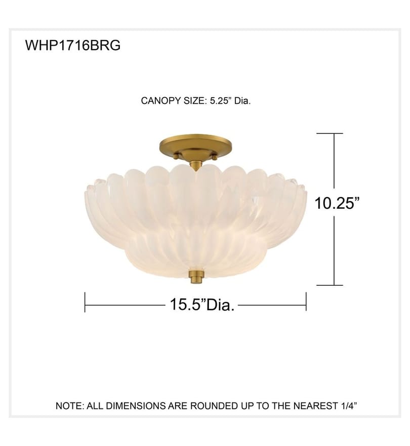 Quoizel - WHP1716BRG - Whitecap 15.5-inch Semi-Flush Mount by Quoizel - Image 7