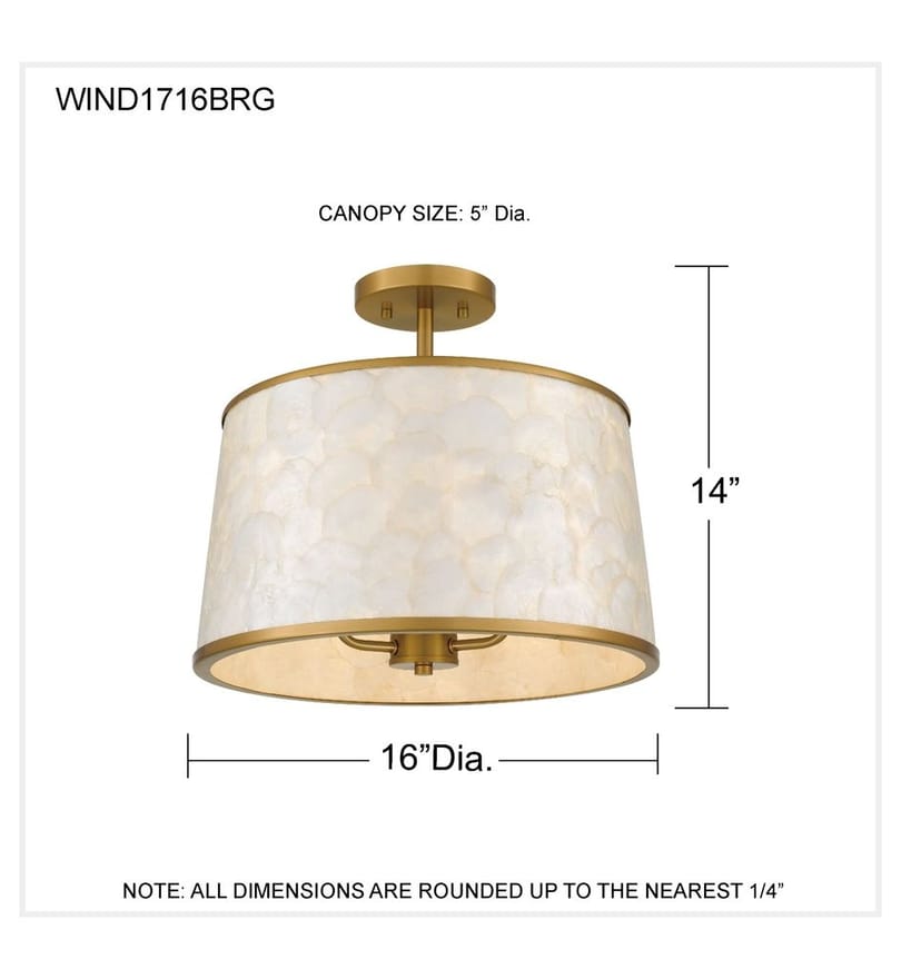 Quoizel - WIND1716BRG - Windley 16-inch Semi-Flush Mount by Quoizel - Image 5