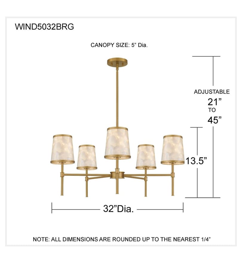 Quoizel - WIND5032BRG - Windley 32-inch Chandelier by Quoizel - Image 6