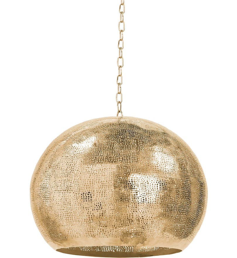 Regina Andrew - Pierced Metal Sphere 18" Pendant by Regina Andrew