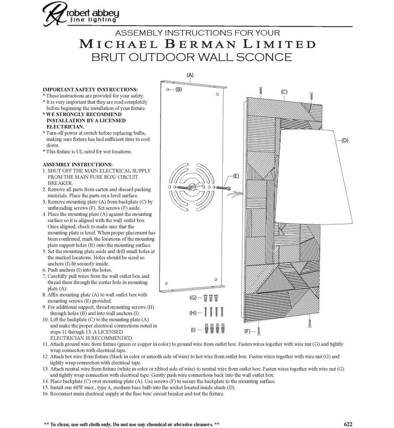 Robert Abbey - S622 - Michael Berman Brut 7" Wall Sconce by Robert Abbey - Image 3
