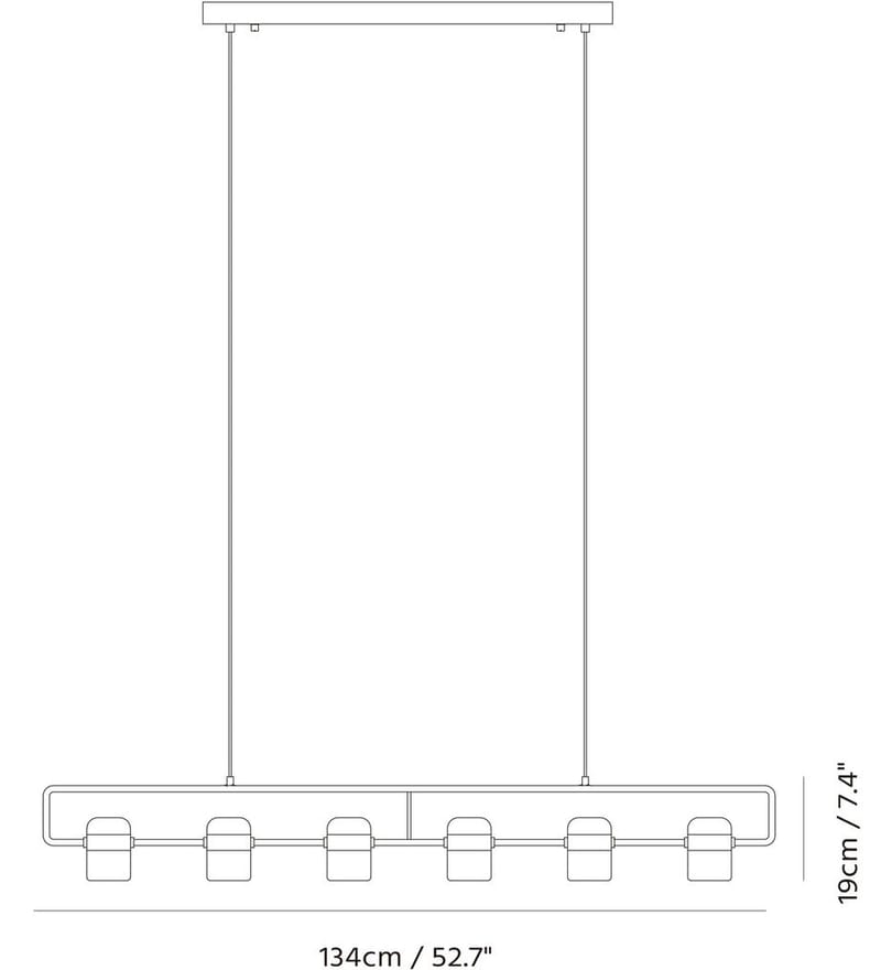 Seed Design - SLD-80PF6-WH - Ling 52.7" Pendant by Seed Design - Image 2